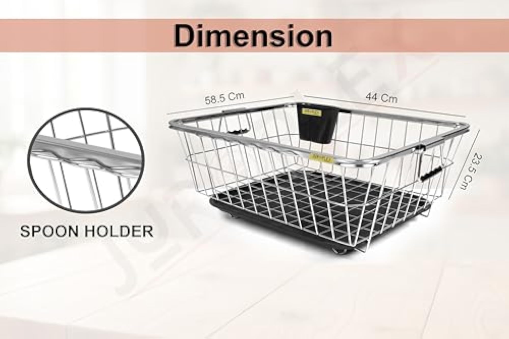 Stainless Steel Dish Drainer Basket for Kitchen Utensils